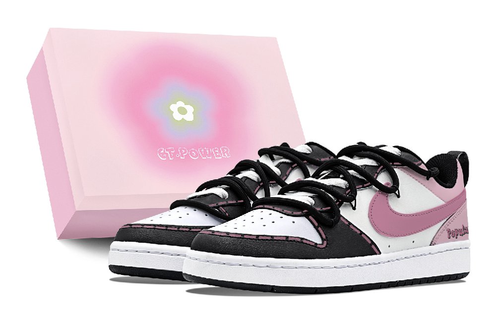 Nike Court Borough Skateboard Shoes Women's Low-Top Black/Pink