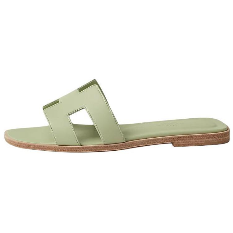 HERMES Oran Slide Slippers Women's Green
