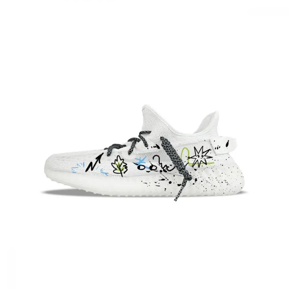 Adidas Originals Yeezy Boost 350 V2 Abrasion Resistant Low top Casual Shoes Unisex White