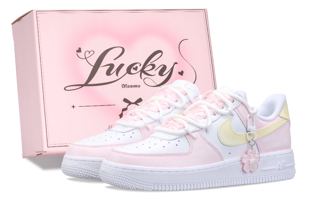 Nike Air Force 1 Spring Peach Anti Slip Wear Resistant Low Top Skateboard Shoes Women's Pink
