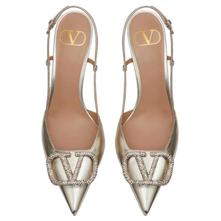 Valentino Vlogo GARAVANI Slim Heel High Heels 8cm Women's Platinum