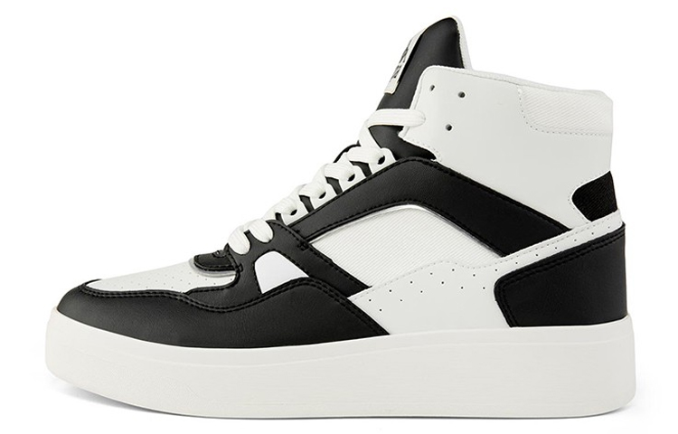 Kappa Skateboard Shoes Unisex High-Top White Black