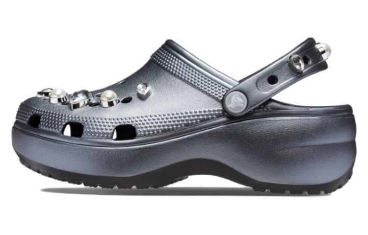 Crocs Classic Cloud Clogs Women's Silver Black