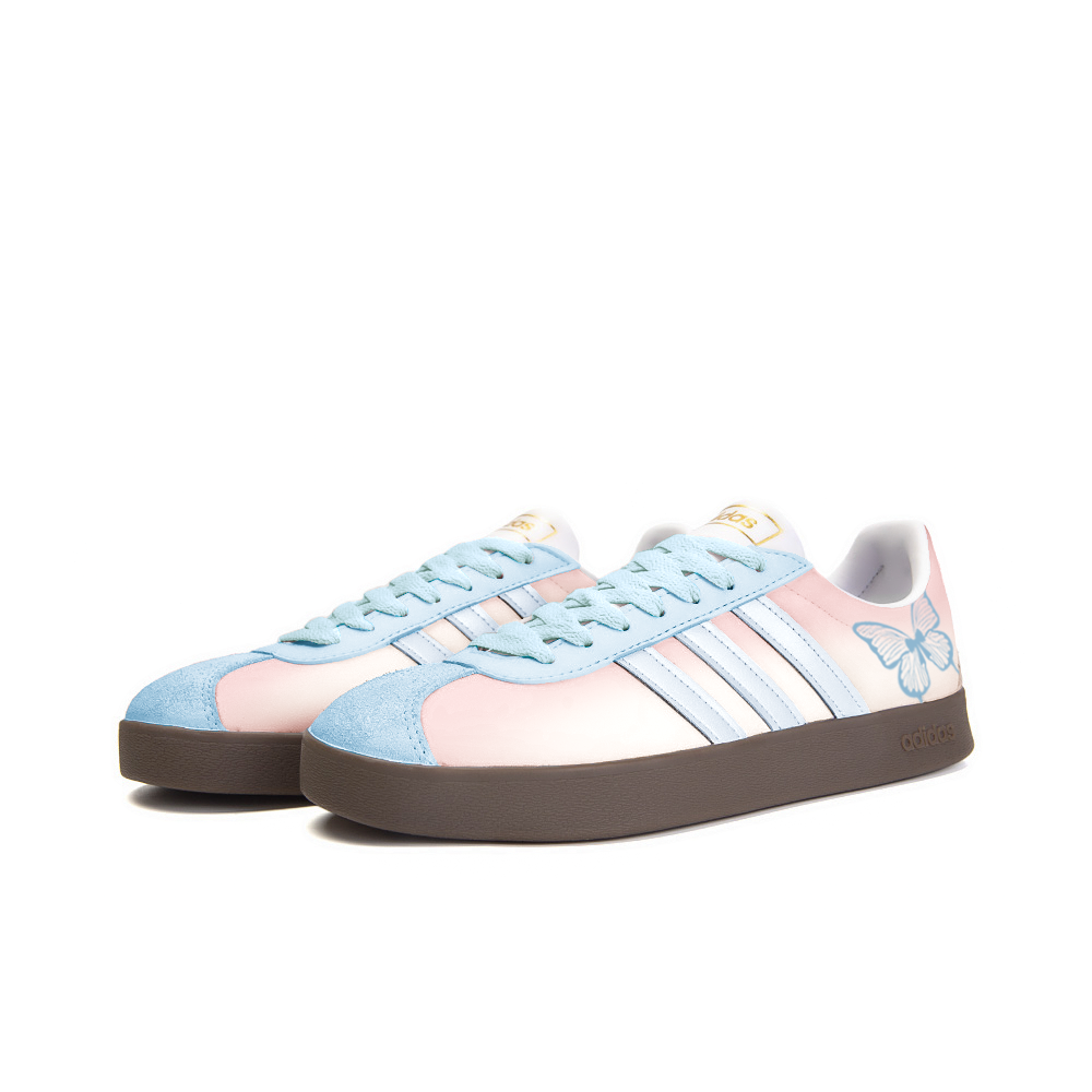 Adidas Neo VL Court 2.0 Anti-Slip Wear-Resistant Low-Top Skateboard Shoes Unisex Pink Blue