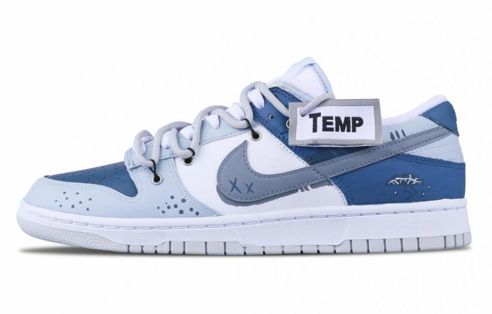 Nike Dunk Pure Platinum Low Top Skateboard Shoes Men's Blue Gray White