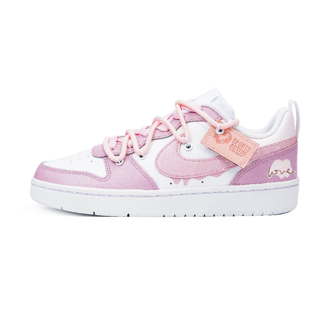 Nike Court Borough Low-Top Skateboard Shoes GS White Pink