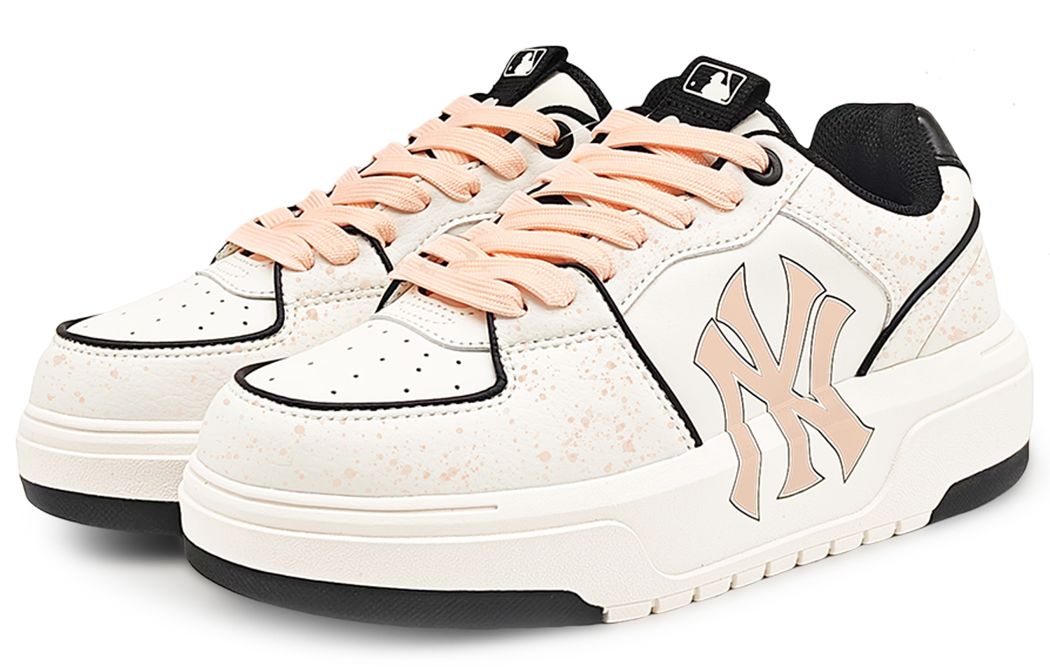 MLB Chunky Liner Abrasion Resistant Low Top Skateboard Shoes Unisex White Orange