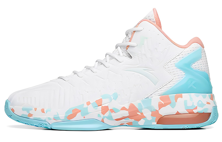 Anta KT3team KT Team Style Slip Resistant, Abrasion Resistant, Lightweight Low Top Basketball Shoes Men's White Blue