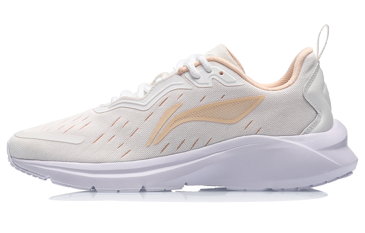 LiNing Slip-Resistant Cushioning Low-Top Running Shoes Women's White Orange