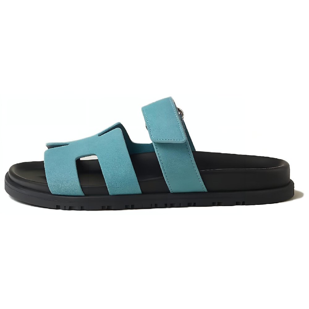 HERMES Chypre Slide Slippers Women's Blue