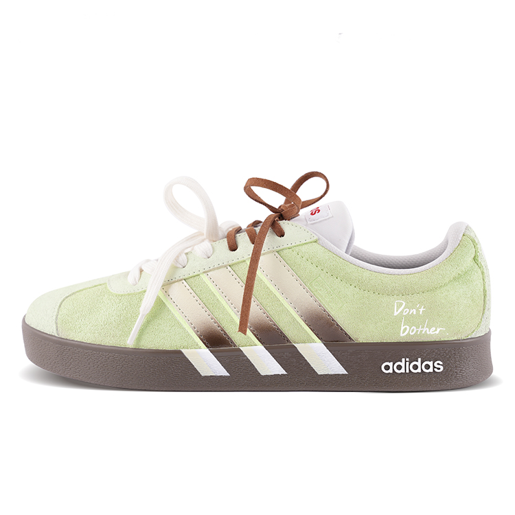 Adidas VL COURT 2.0 Abrasion Resistant Low Top Skateboard Shoes Unisex Green Brown