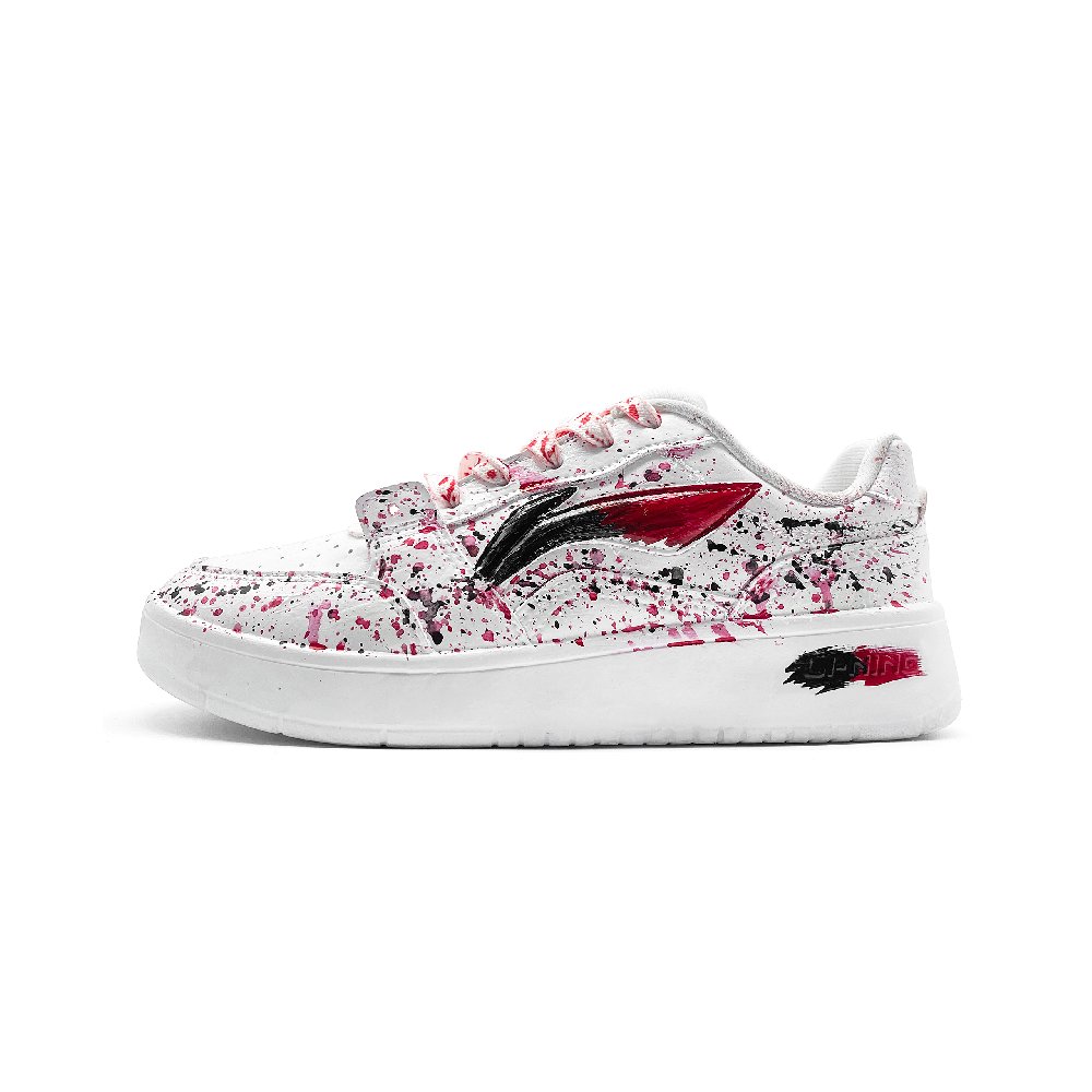 LiNing Acer Truncatum Coverage Slip Resistant Cushioning Low Top Skateboard Shoes Unisex White