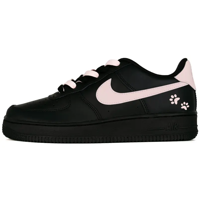 Nike Air Force 1 Air Force 1 Black Warrior Abrasion Resistant Low top Skateboard Shoes Unisex Pink Black