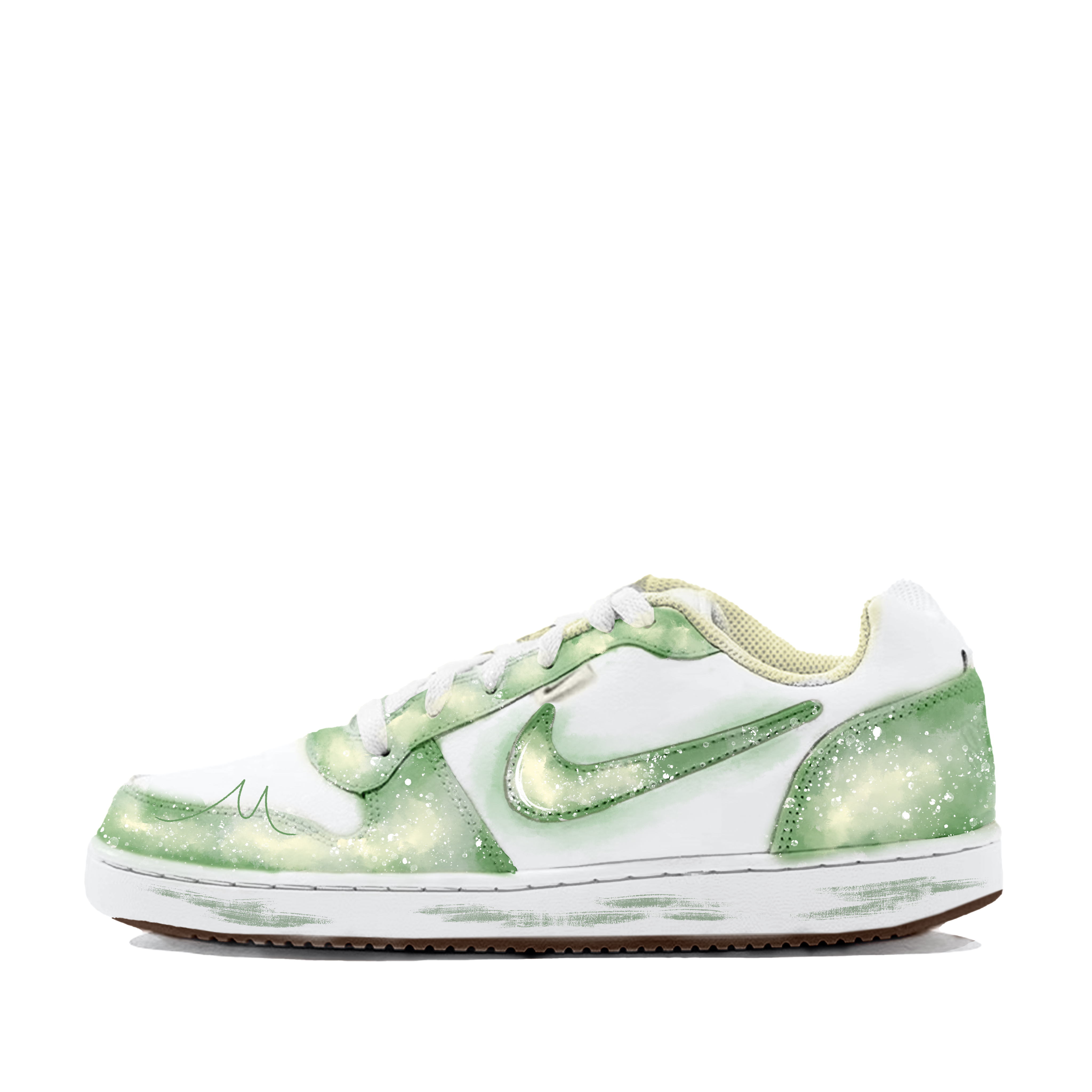 Nike EBERNON Cinnabar Blue Cushioning And Breathable Low top Skateboard Shoes Men's Green