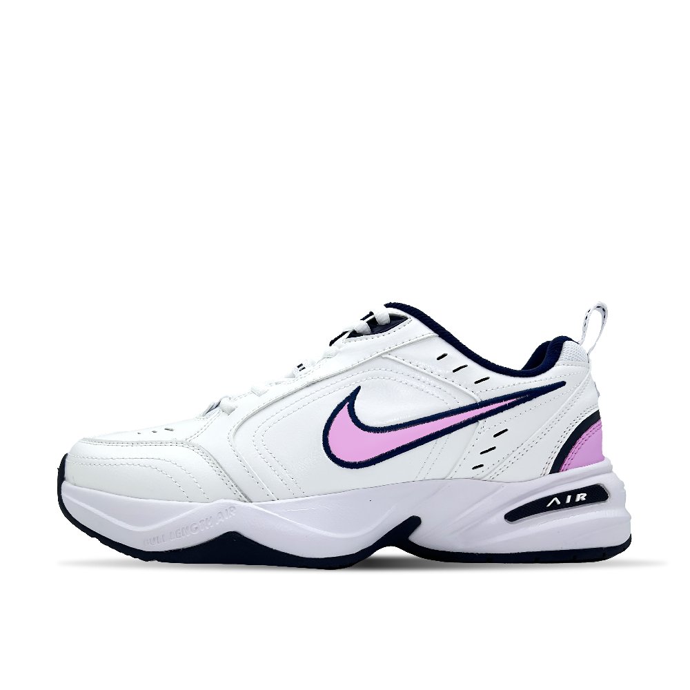 Nike Air Monarch 4 Anti Slip Wear Resistant Low Top Chunky Sneakers Unisex White Purple