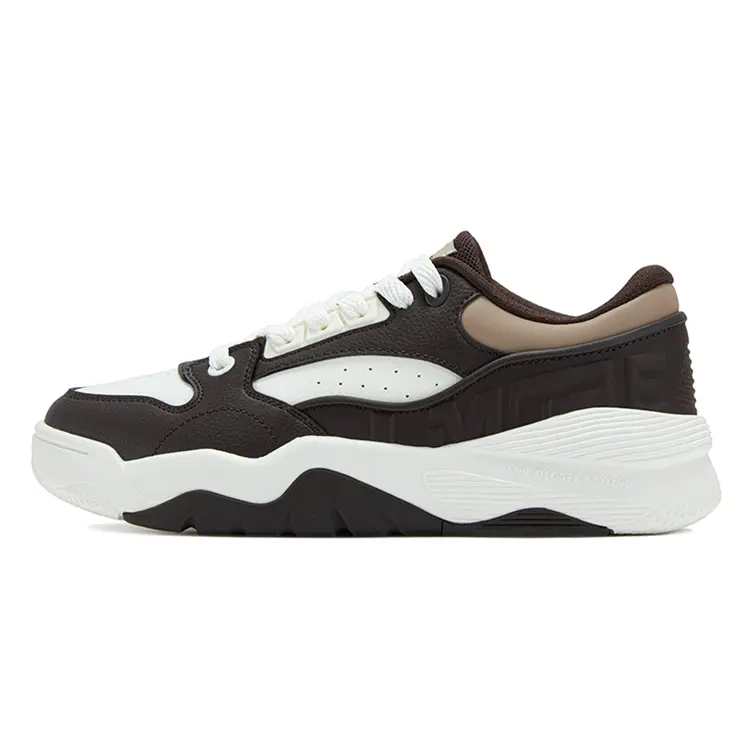 361° Model Burning 5.0 Cushioning, Wear Resistant Low Top Skateboard Shoes Men's White Brown
