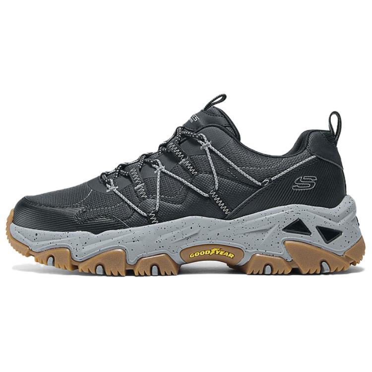 Skechers OUTDOOR Anti-Slip Wear-Resistant Low-Top Casual Shoes Men's Black Gray Color