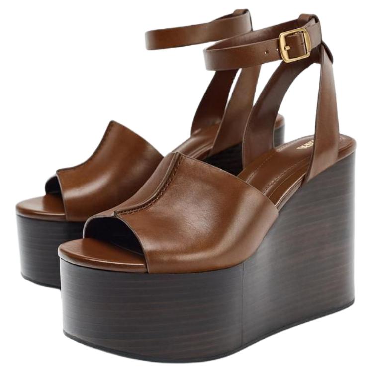ZARA One Strap Sandals 10cm Women's Brown купить в интернет-магазине Yoocart с быстрой доставкой по России.