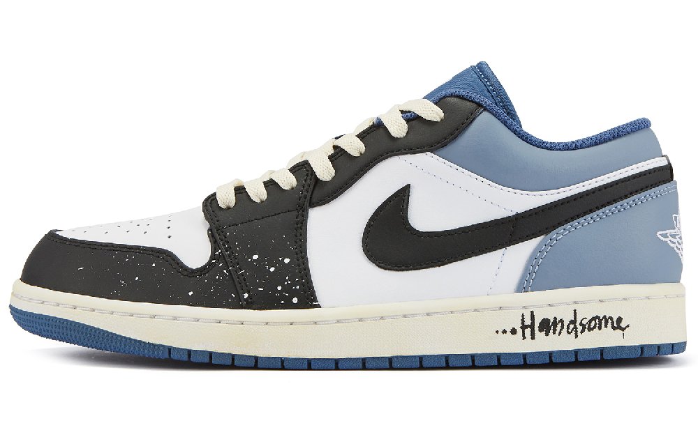 Jordan Air Jordan 1 Low Sky With Stars Durable Breathable Low-Top Vintage Basketball Shoes Men's Blue Black White