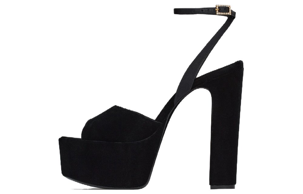 SAINT LAURENT Jodie 95mm Velvet Sandals