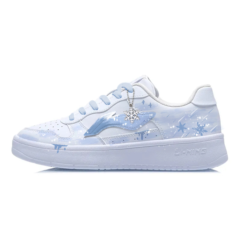 LiNing Pontoon Boats Coverage Abrasion Resistant Lightweight Low Top Skateboard Shoes Women's Blue White