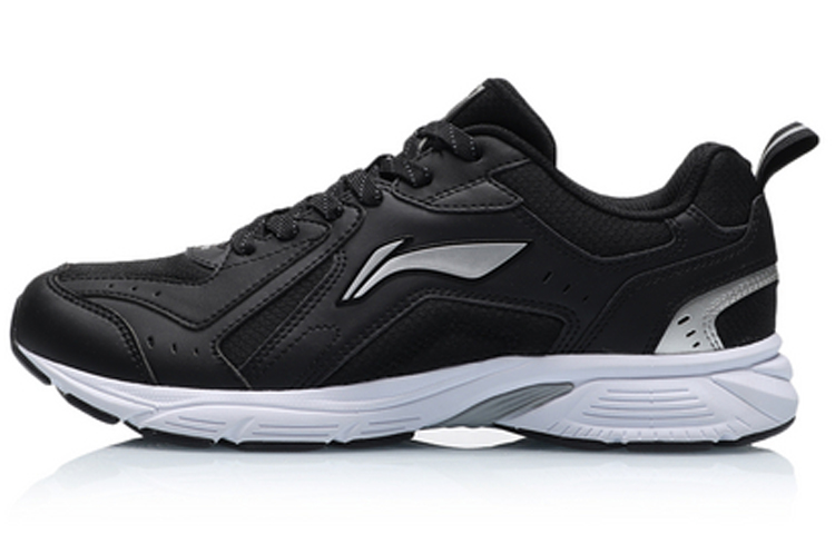 LiNing Cushioning Anti-Slip And Wear-Resistant Low-Top Running Shoes Men's Black White
