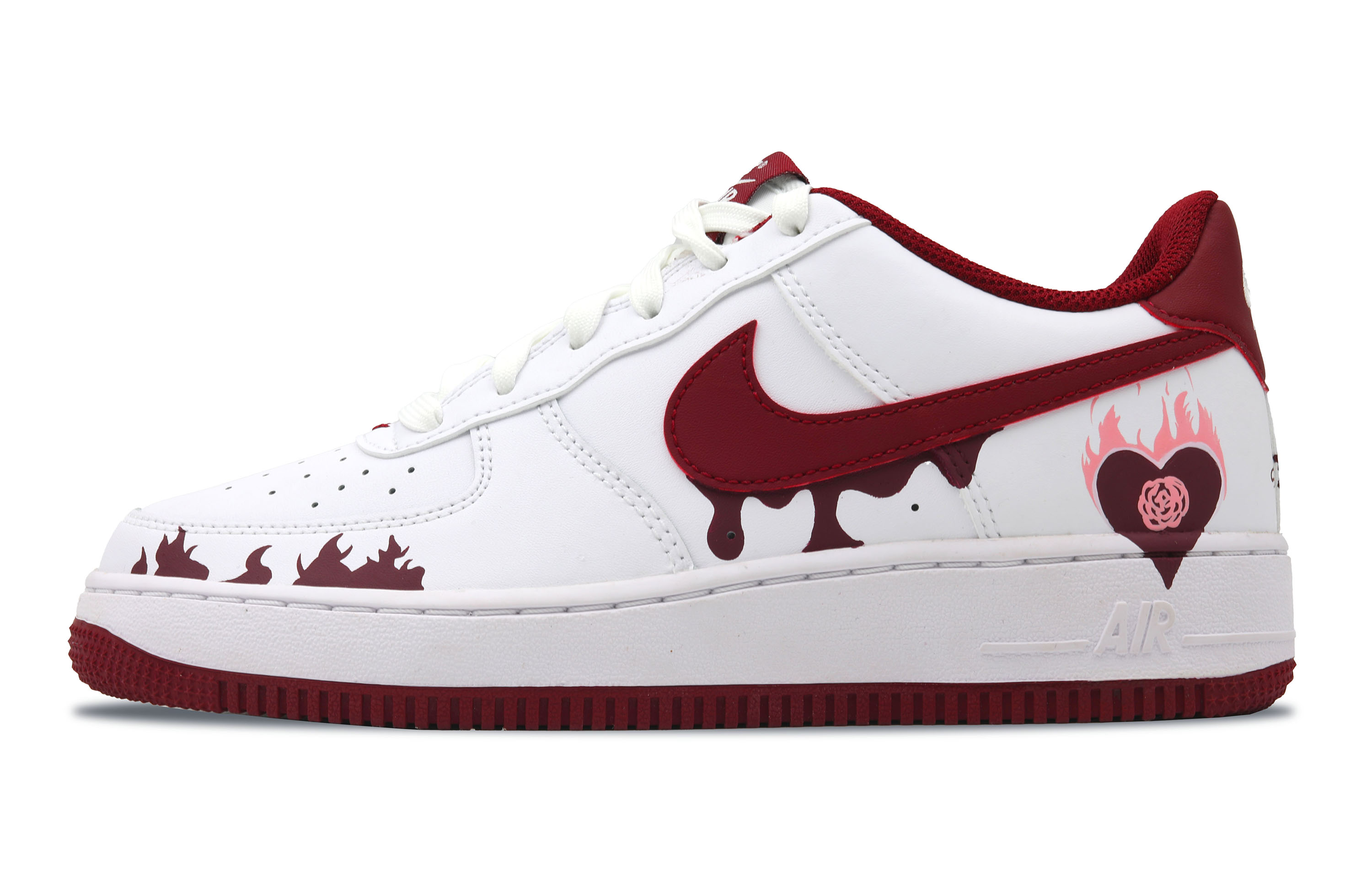 Nike Air Force 1 Low-Top Skateboard Shoes Unisex Red White