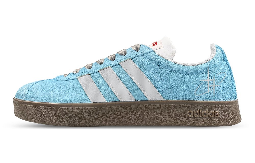 Adidas VL COURT 2.0 Cushioning, Wear Resistant Low Top Skateboard Shoes Unisex Blue Silver