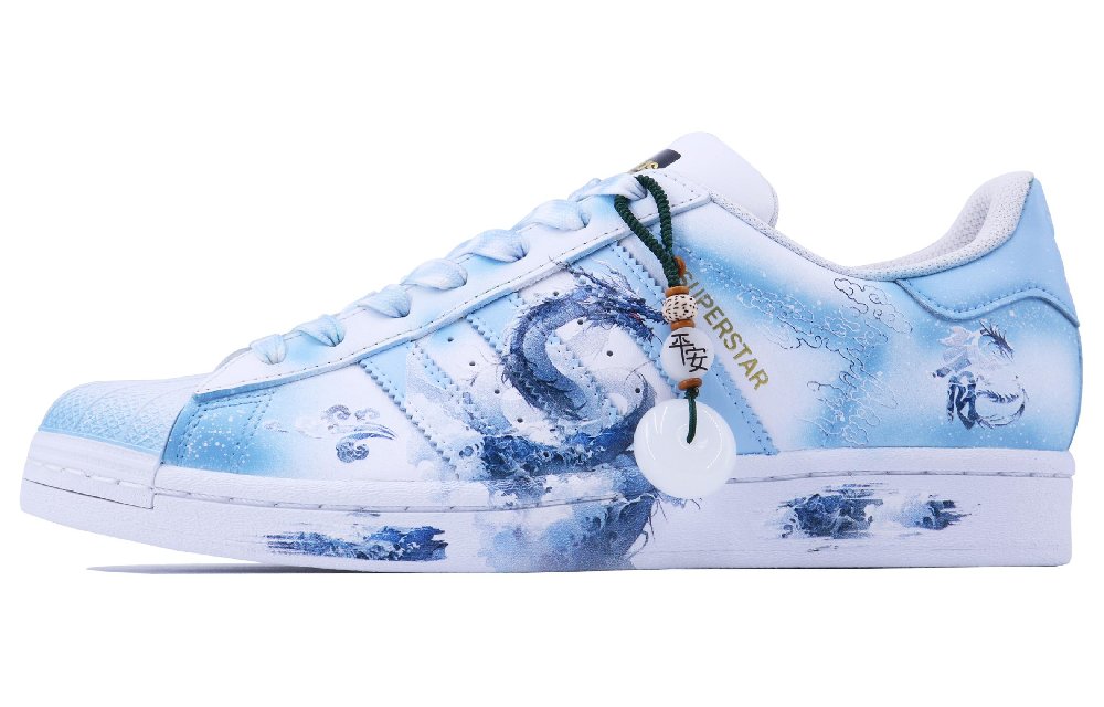 Adidas Originals SUPERSTAR SDS Ice Dragon Anti-Slip And Wear-Resistant Lightweight Low-Top Skateboard Shoes Unisex Blue