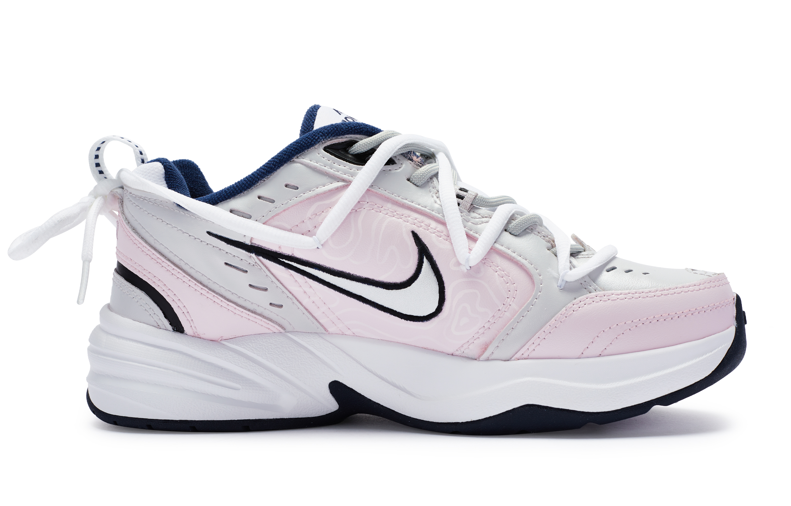 Nike Air Monarch 4 Slip Resistant Low Top Chunky Sneakers Unisex Pink Silver White купить в интернет-магазине Yoocart с быстрой доставкой по России.
