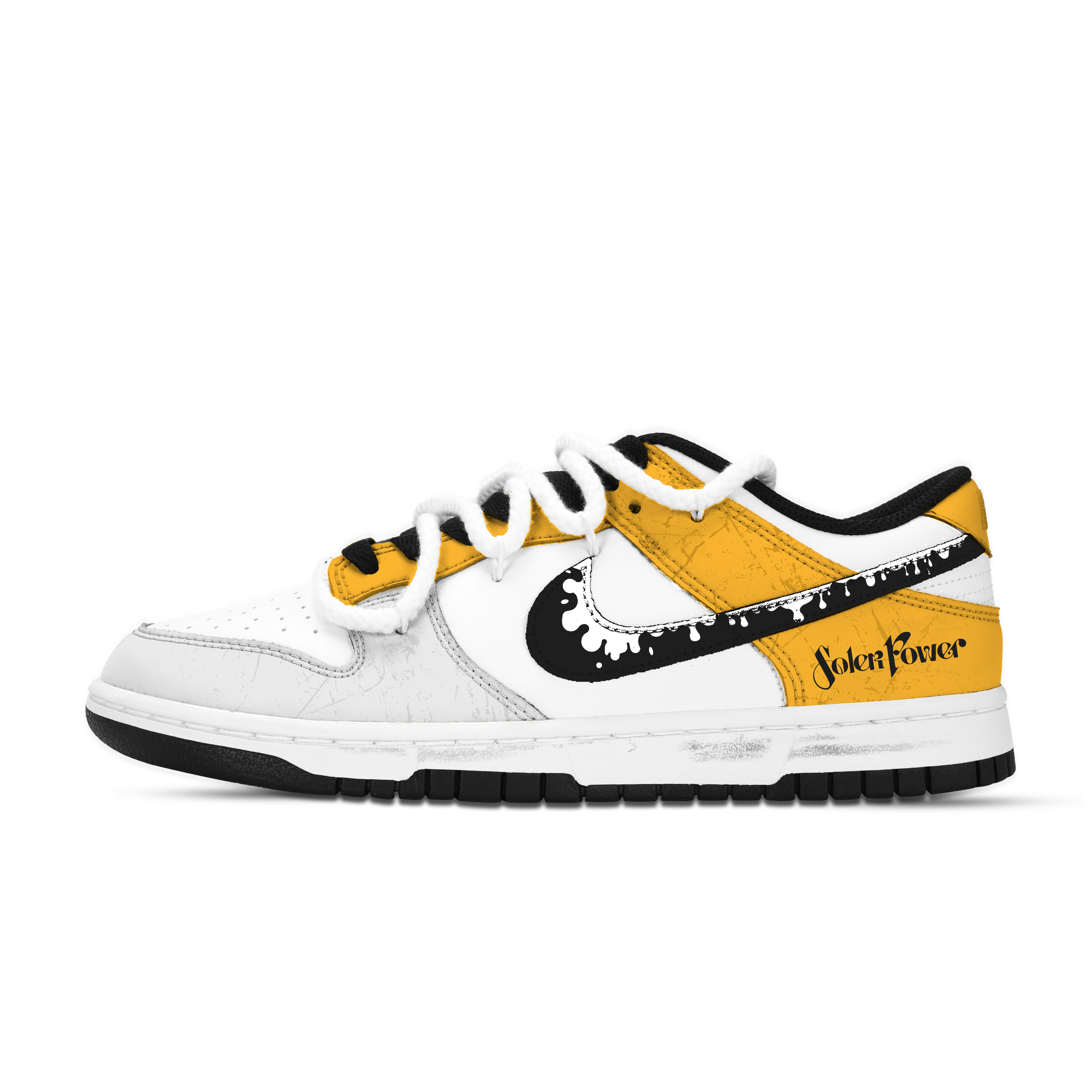 Nike Dunk Photon Energy Slip Resistant Abrasion Resistant Low top Skateboard Shoes Unisex Yellow White Black