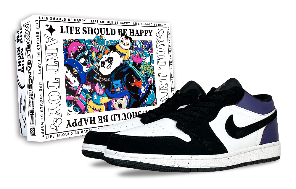 Jordan Air Jordan 1 Vintage Basketball Shoes Unisex Low top Black Purple