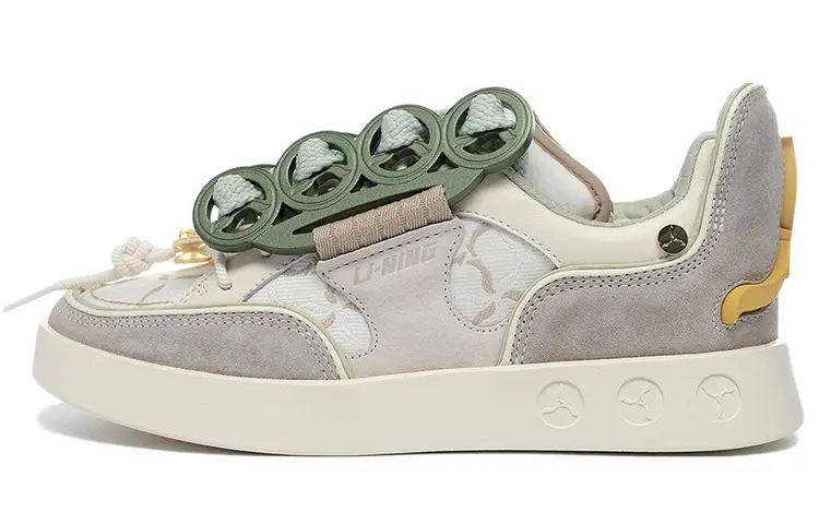 LI NING 1990 Classic Collection Skateboard Shoes Women's Low top Light Ancient Yellow/Incense Apricot