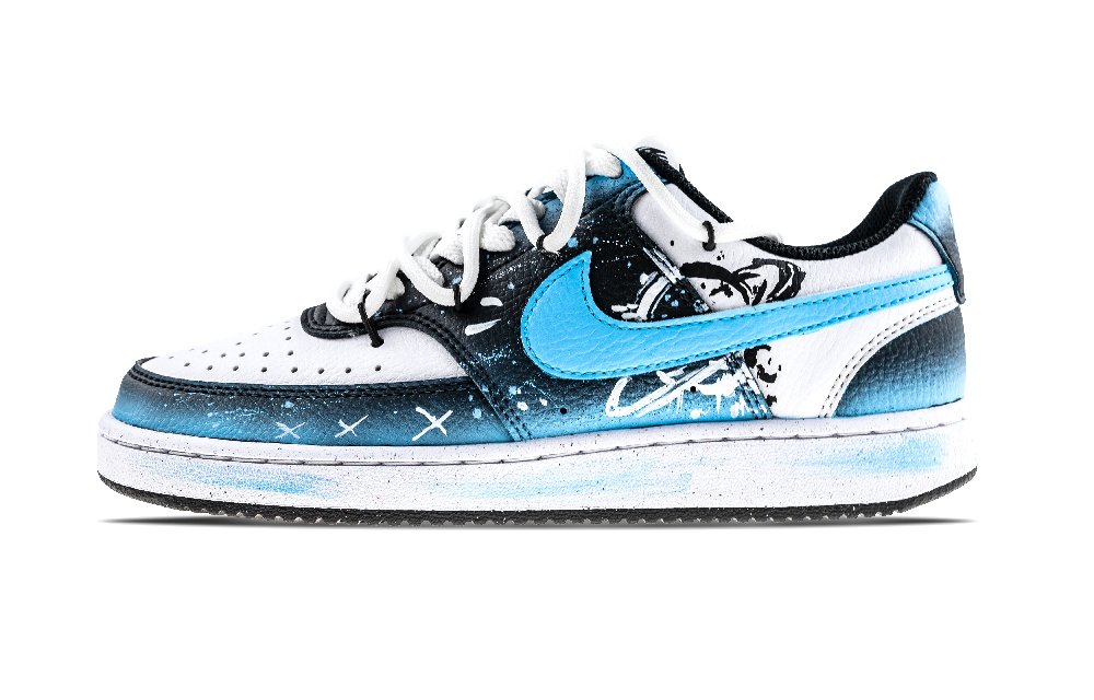 Nike Court Vision Low Earth Storm Coverage Low-Top Skateboard Shoes Unisex Black White