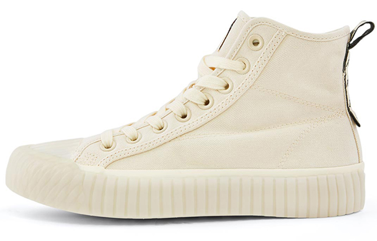 Kappa Anti Slip Wear Resistant High Top Canvas Shoes Unisex White