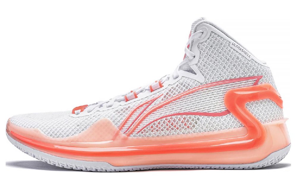 LiNing Original Slip Resistant Abrasion Resistant Mid top Basketball Shoes Men's Standard White
