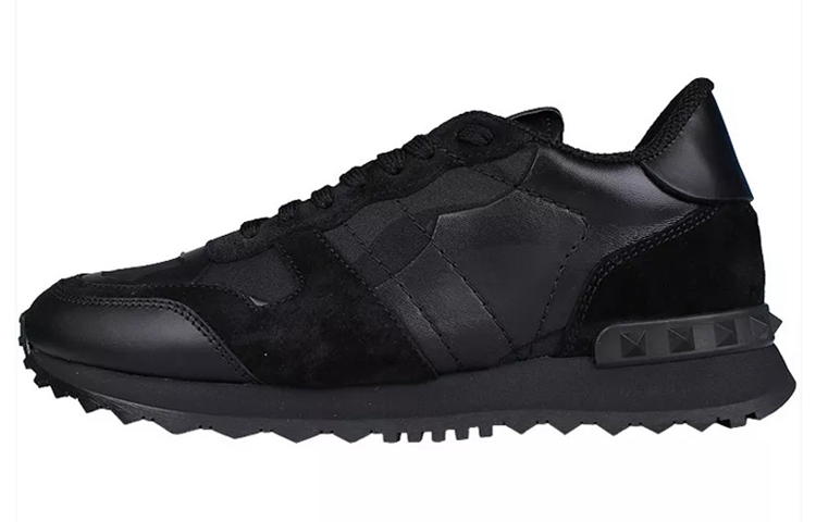 Valentino Rockrunner Breathable Low Top Casual Athletic Shoes Women's Black