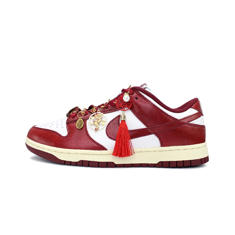 Nike Dunk Anti Slip Wear Resistant Low Top Skateboard Shoes Unisex Red White