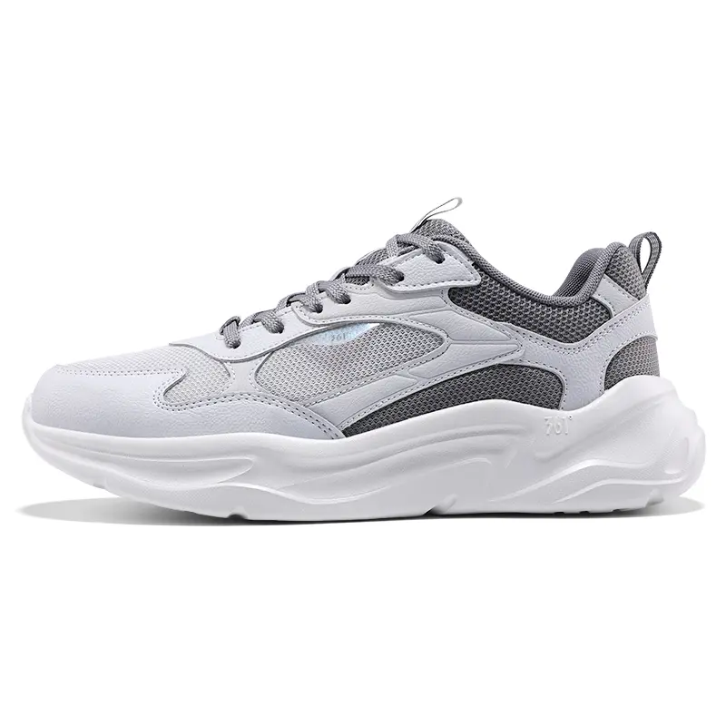 361° Anti-Slip And Wear-Resistant Coverage Low-Top Casual Shoes Men's Gray White