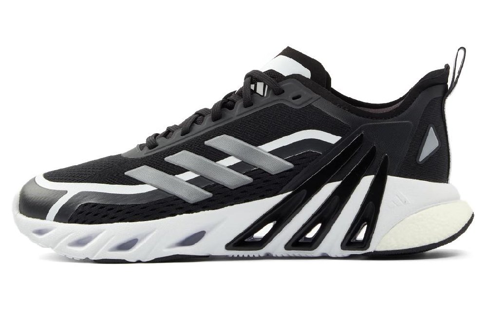 Adidas Shock Absorbers Slip Resistant Abrasion Resistant Breathable Low Top Running Shoes Unisex Black White