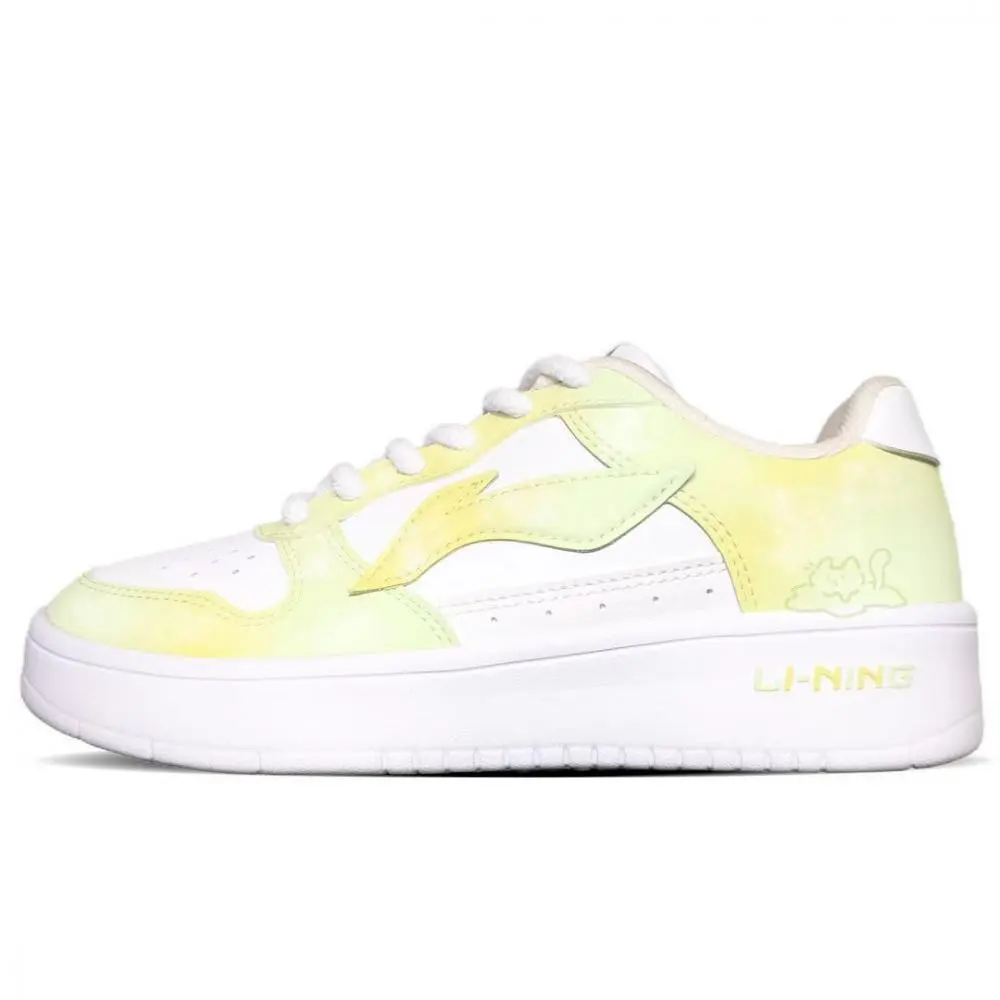 LiNing Pontoon Boats Lightweight And Breathable Low Top Skateboard Shoes Women's Yellow Green