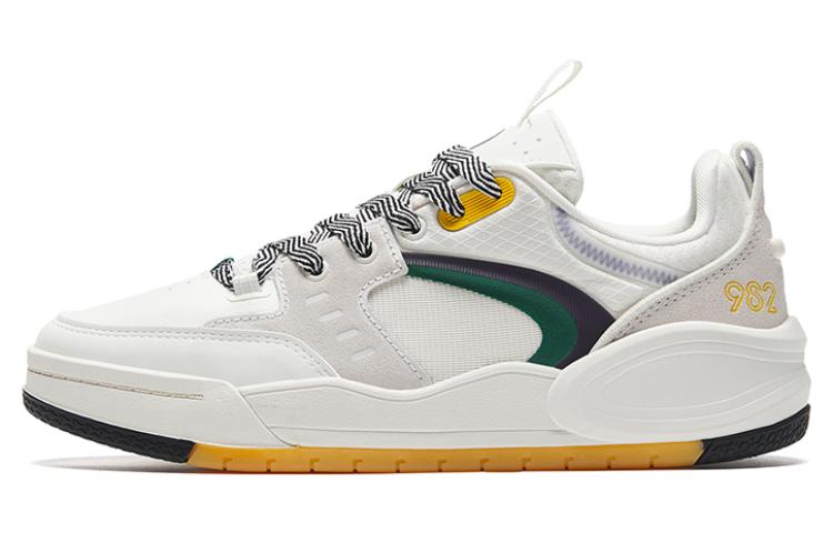 Anta 982EVO Anti-Slip Wear-Resistant Low-Top Skateboard Shoes Women's White Green Yellow