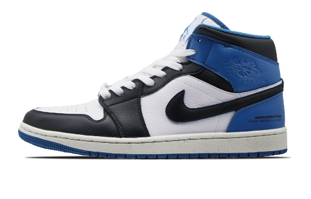 Jordan Air Jordan 1 Vintage Basketball Shoes Men Mid Top Black/Blue