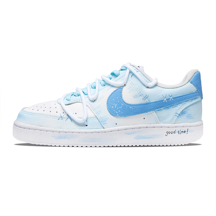 Nike Court Vision 1 Sea Salt Casual Everyday Anti-Slip Wear-Resistant Low-Top Skateboard Shoes Men's White Blue