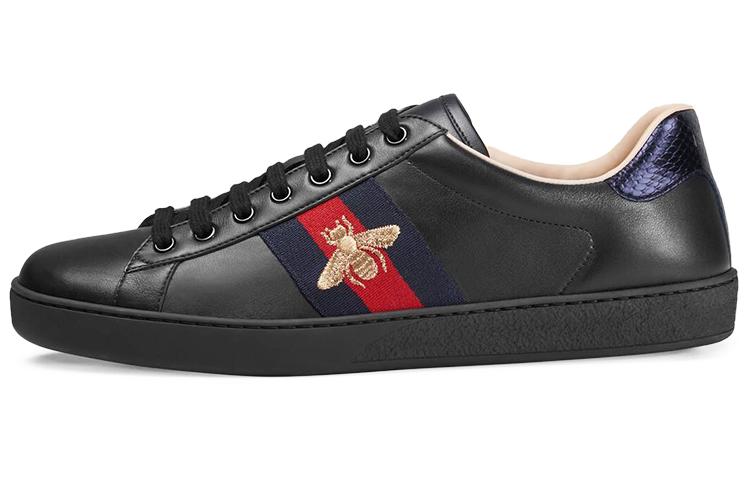 GUCCI Ace Embroidered Sneakers Black Bee