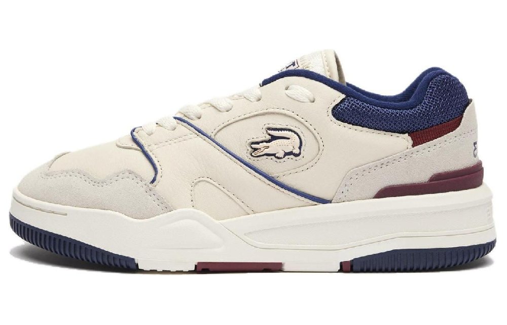 LACOSTE Wear-resistant And Lightweight Low-Top Skateboard Shoes Women's White