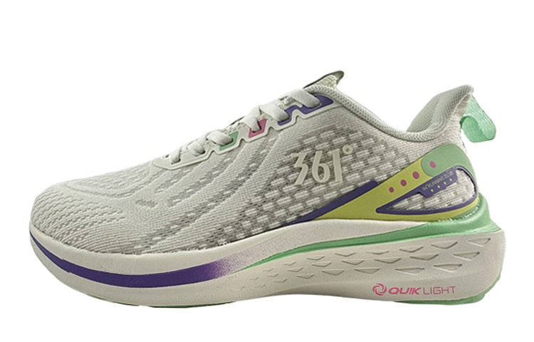 361° Anti-Slip Wear-Resistant Low-Top Running Shoes Women's White Green