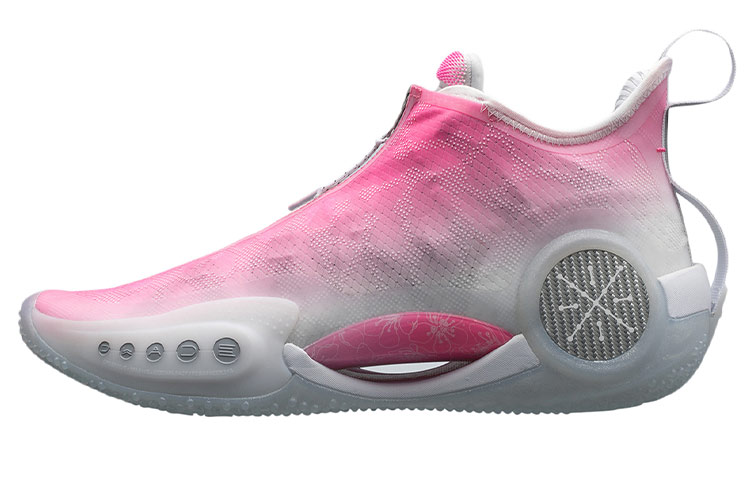 LINING WOW 9 Basketball Shoes Men Low Top Neon Glow Pink/Standard White