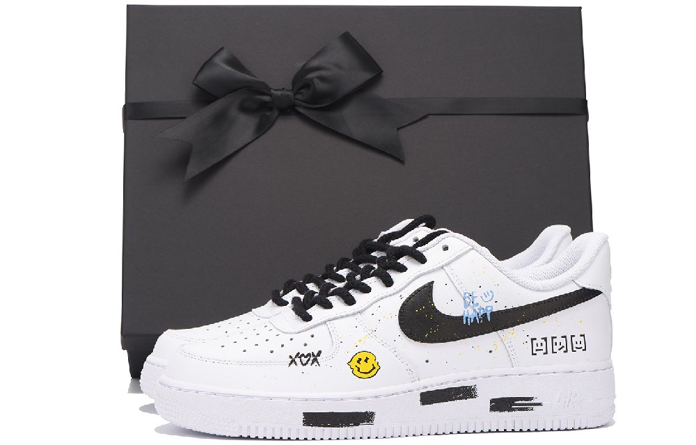 Nike Air Force 1 Slip-Resistant Coverage Low-Top Skateboard Shoes Men's Black White