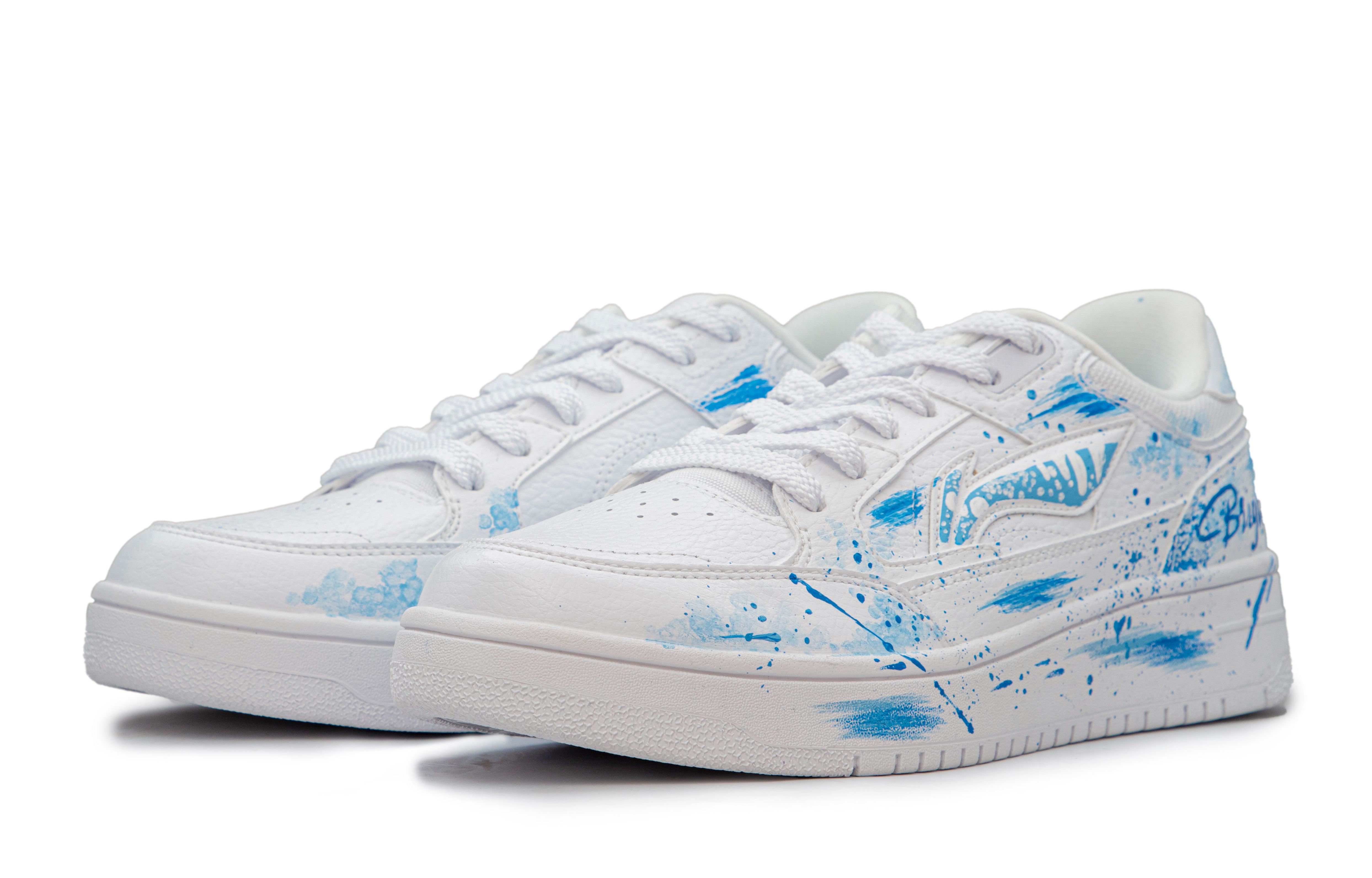 LiNing Tianji Wear-Resistant Lightweight Height Increasing Low-Top Skateboard Shoes Unisex White Blue купить в интернет-магазине Yoocart с быстрой доставкой по России.